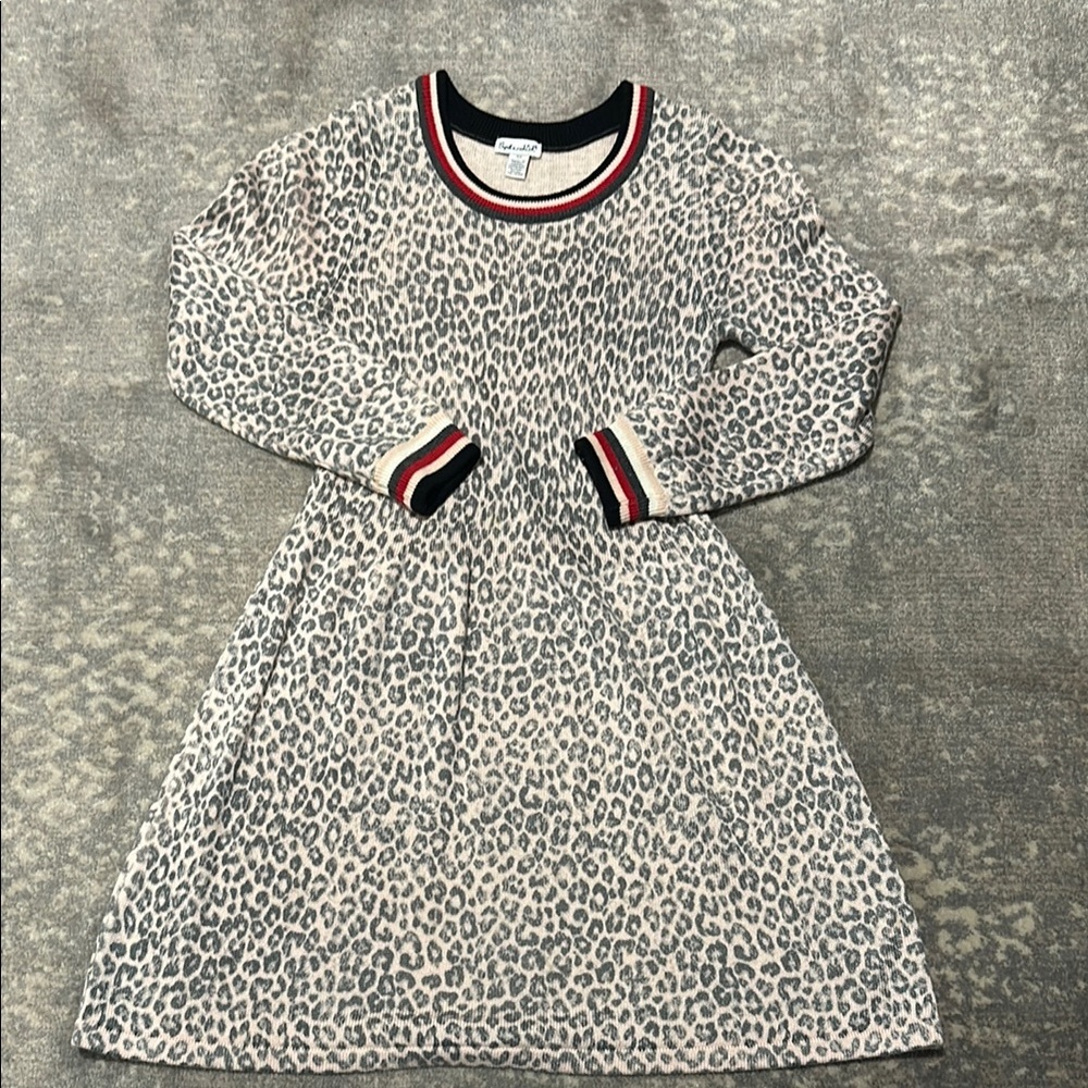 Splendid Stylish Leopard sweater Print Kids Dress